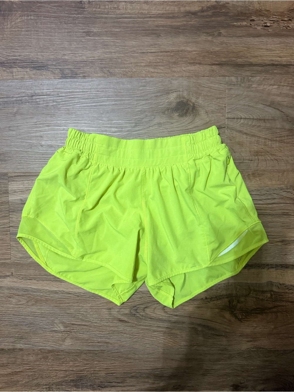 Lululemon Athletica Neon Yellow Speed-Up Shorts